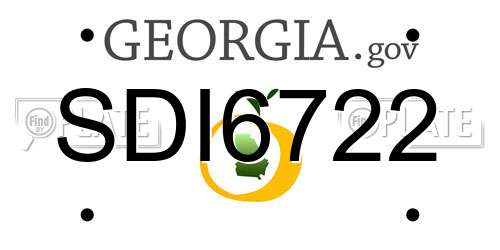 SDI6722 Georgia License Plate