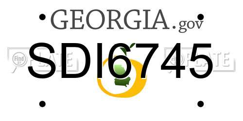 SDI6745 Georgia License Plate