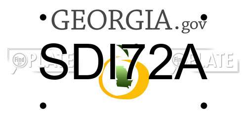 SDI72A Georgia License Plate