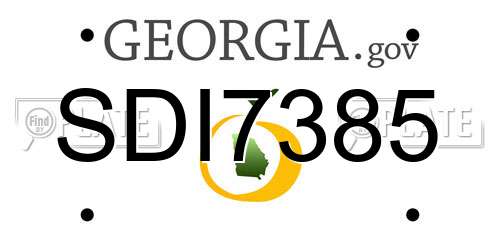 SDI7385 Georgia License Plate