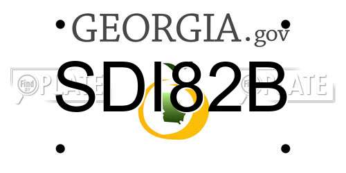 SDI82B Georgia License Plate