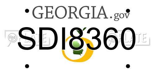 SDI8360 Georgia License Plate
