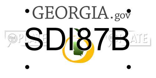 SDI87B Georgia License Plate