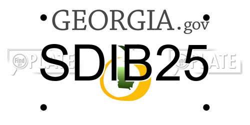 SDIB25 Georgia License Plate