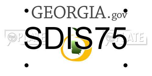 SDIS75 Georgia License Plate