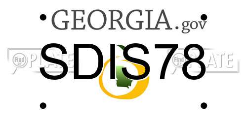 SDIS78 Georgia License Plate