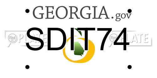 SDIT74 Georgia License Plate