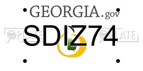 SDIZ74 Georgia License Plate