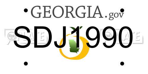 SDJ1990 Georgia License Plate