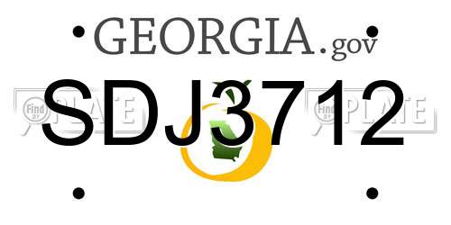 SDJ3712 Georgia License Plate