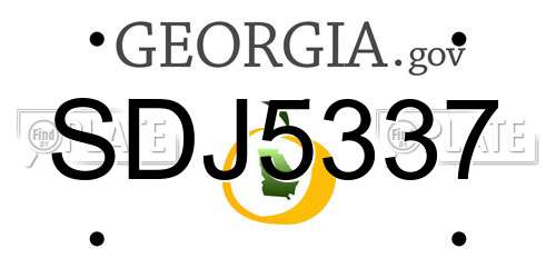 SDJ5337 Georgia License Plate