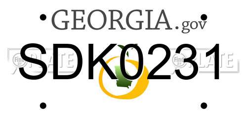 SDK0231 Georgia License Plate