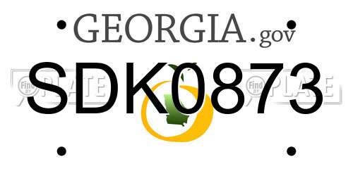SDK0873 Georgia License Plate