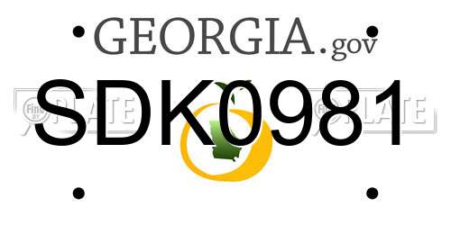 SDK0981 Georgia License Plate