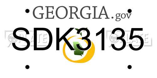 SDK3135 Georgia License Plate