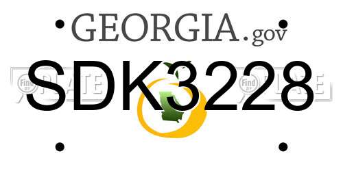 SDK3228 Georgia License Plate