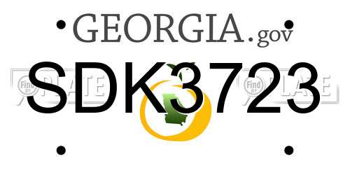SDK3723 Georgia License Plate