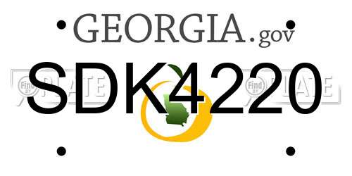 SDK4220 Georgia License Plate