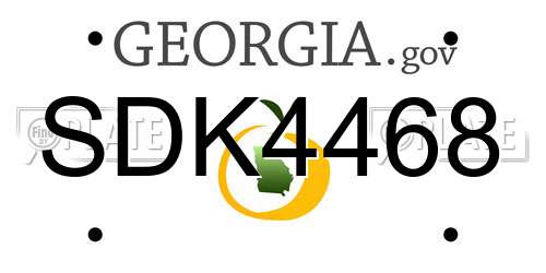 SDK4468 Georgia License Plate