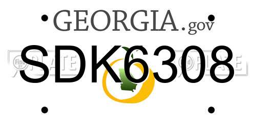 SDK6308 Georgia License Plate