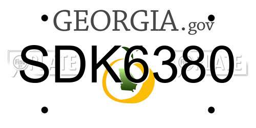 SDK6380 Georgia License Plate