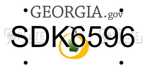 SDK6596 Georgia License Plate