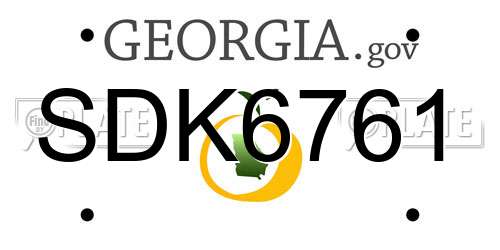 SDK6761 Georgia License Plate