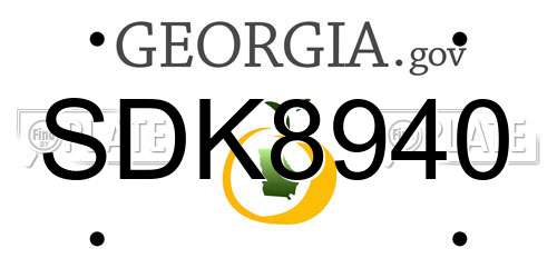 SDK8940 Georgia License Plate