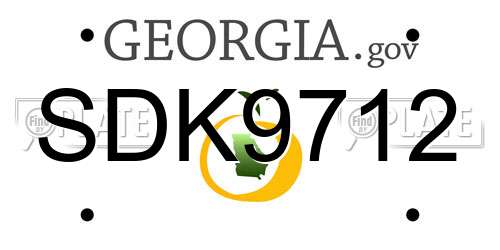 SDK9712 Georgia License Plate