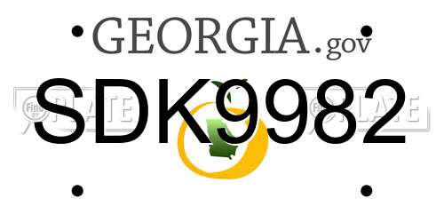 SDK9982 Georgia License Plate