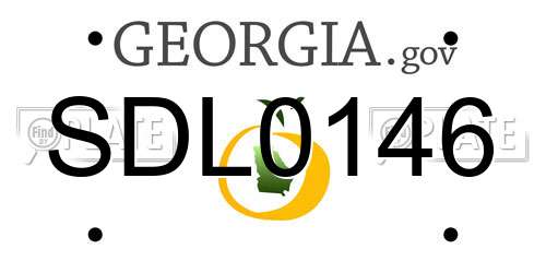 SDL0146 Georgia License Plate