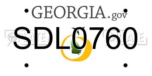 SDL0760 Georgia License Plate