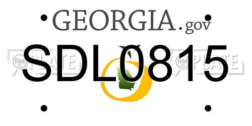 SDL0815 Georgia License Plate