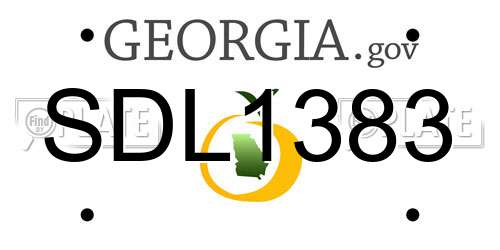 SDL1383 Georgia License Plate