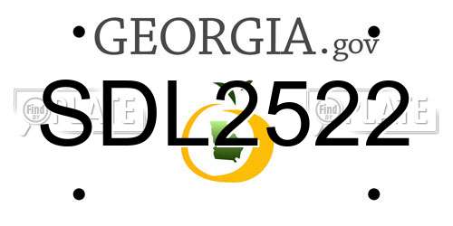 SDL2522 Georgia License Plate