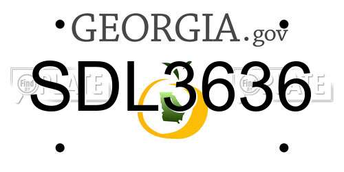 SDL3636 Georgia License Plate