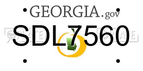 SDL7560 Georgia License Plate