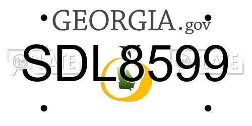 SDL8599 Georgia License Plate