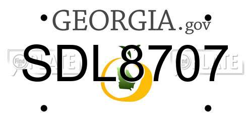 SDL8707 Georgia License Plate