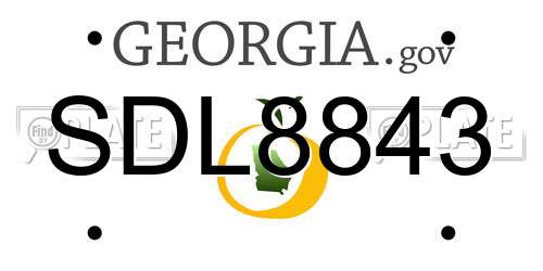 SDL8843 Georgia License Plate