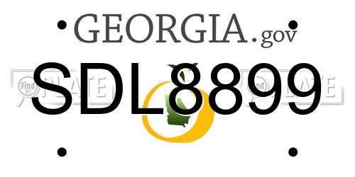 SDL8899 Georgia License Plate