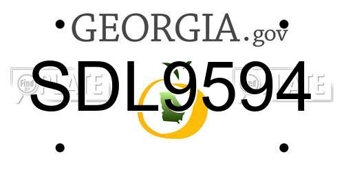 SDL9594 Georgia License Plate