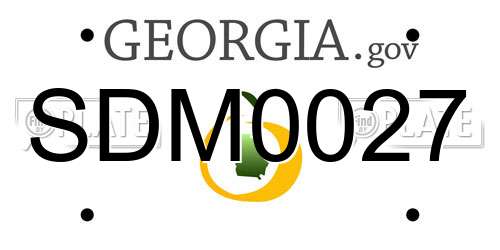 SDM0027 Georgia License Plate
