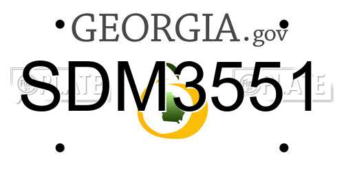 SDM3551 Georgia License Plate