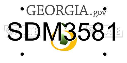 SDM3581 Georgia License Plate