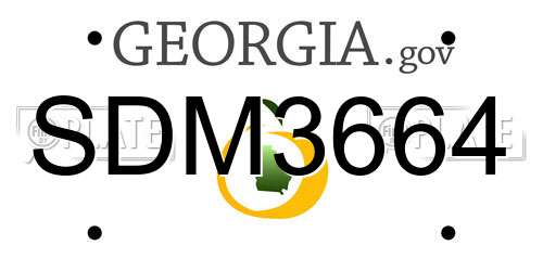 SDM3664 Georgia License Plate