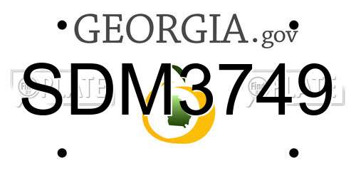 SDM3749 Georgia License Plate