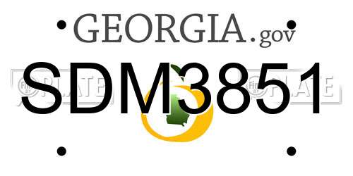 SDM3851 Georgia License Plate