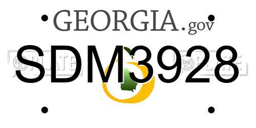 SDM3928 Georgia License Plate