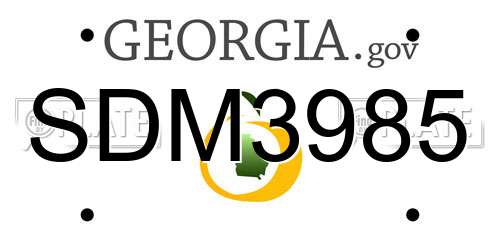 SDM3985 Georgia License Plate